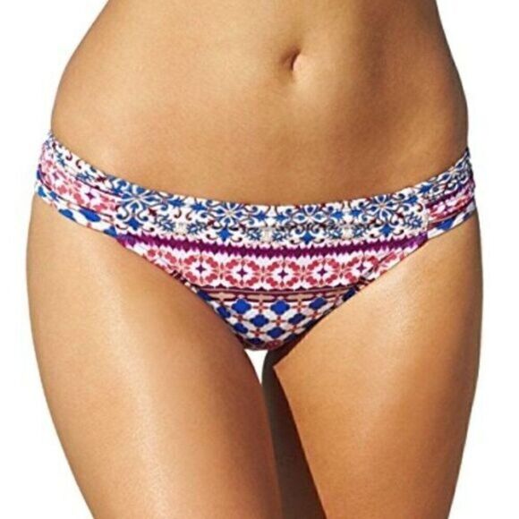 La Blanca Printed Side-Tab Bikini Bottom Sz 10 - Picture 3 of 9